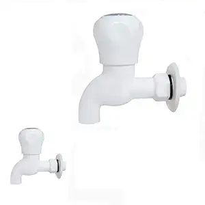 SHRUTI PVC Tap, Bib Cock,with PVC Wall Flange. Made by 100% Virgin Heavy PVC Material - 1336