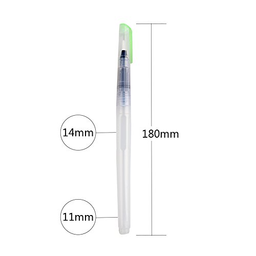 Wasserpinsel, Wassertank Pinsel, Aquarell Kunst Stifte, 3 Stück Flachpinsel Tip Set (Weiß) - 2