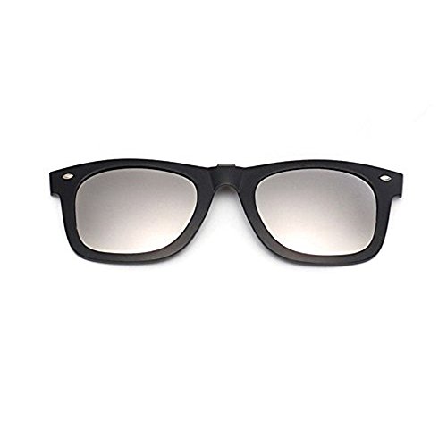Preisvergleich Produktbild Spiegel Polarisierte Wechselrahmen Flip Up Kunststoff Sonnenbrille Linsen, kühles Silber Clip auf Sonnenbrille Clips für Brillen für Damen und Herren in Frühling Sommer Herbst Winter Jahreszeiten