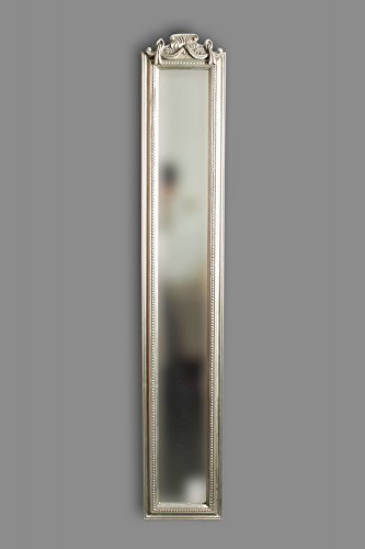 Wandspiegel Ornament 120x20cm Silber Spiegel Barock Antik
