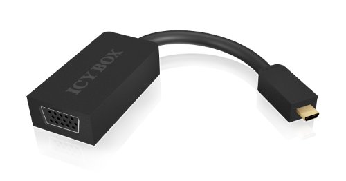 ICY BOX IB-AC503 HDMI (Micro D-Typ) zu VGA Adapter, Full HD 1080p Unterstützung, Plug & Play, EMI Abschirmung