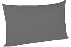 Fleuresse Colours Kissenbezug, Satin, steingrau, 25.2 x 17.6 x 1.4 cm