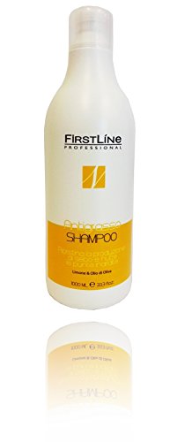 Firstline - Champú Profesional de 1 litro Maxi de la línea de Tratamiento de peluquería curativa antigrasa para la Piel y el Pelo al Aceite de Oliva y limón