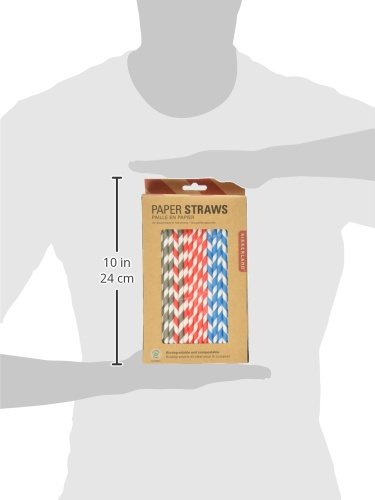 Kikkerland CU13-B Umweltfreundliche Papierstrohhalme gestreift - 3