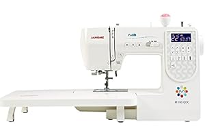 GUR Janome M100 QDC Computerised Sewing Machine. Includes Wide Quilting Extension Table & Bonus Quilting Foot Pack