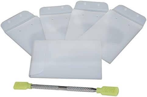 5 Clear Non-Stick Medical Grade Platinum Cured Silicone Honey Pockets + 4" Concentrate Carving Tool Light Green Silicone Tips