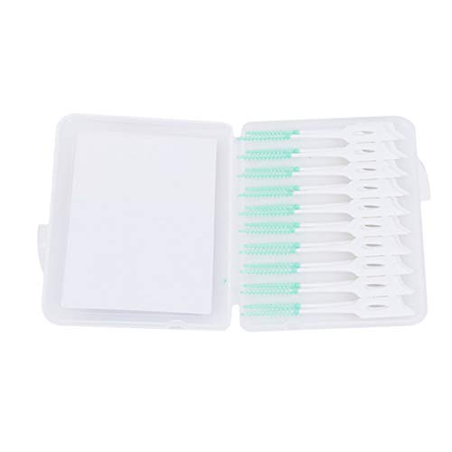 Preisvergleich Produktbild Idiytip Erwachsene Reinigen zwischen den Zahnseidenbürsten Weiche SiliconeToothpick Zahnbürste Zahnpflegemittel, Grün