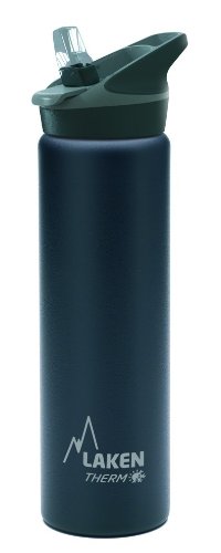 LAKEN® JANNU THERMO FLIP Edelstahl Isolierflasche mit Flip Mundstück (Trinkhalm) | Thermosflasche | Weite Flaschenöffnung | Schadstofffrei | Inox | Rostfrei