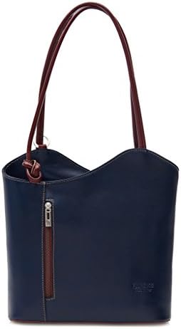 Womens Leather Hand Made Shoulder or Backpack Handbag - Made In Italy Real Leather Smooth Finish
