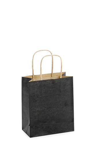Preisvergleich Produktbild Papiertragetasche, Kordelgriff 15x18cm schwarz