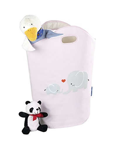 Wenko 62120100 Wäschesammler Kids Elli Wäschekorb Fassungsvermögen 24 L, Polyester, Rosa, 20 x 40 x 52 cm - 4