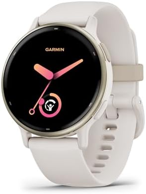 Garmin vívoactive 5, Smartwatch AMOLED 1,2", Cassa 42mm, Musica, GarminPay, +30 Sport, GPS, Cardio, Coach Sonno, Benefici Workout, Autonomia 11 giorni, Ivory & Cream Gold