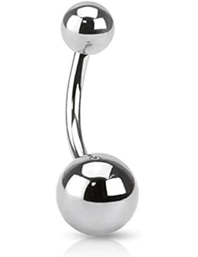 Paula & Fritz® Bauchnabelpiercing aus Edelstahl Chirurgenstahl 316L (Stärke: 1...