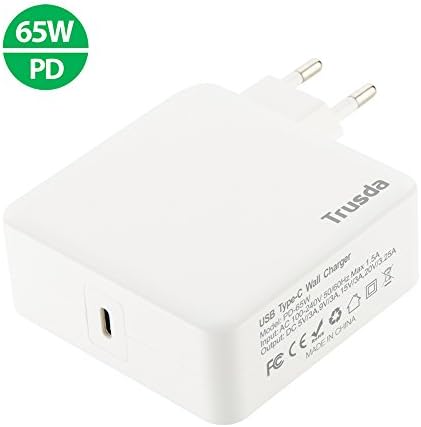 EU Plug 65W USB C PD Charger Type C Wall Charger Power Delivery for MacBook Pro 2016/2017,Pixel 2/XL PixelBook Galaxy S9 S9 Plus S8 Nintendo Switch Chromebook Charger