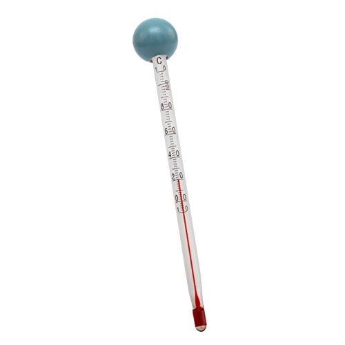 Lantelme 6168 Babyflaschenthermometer Glas mit Holzkugel blau