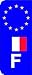 Produktbild F Frankreich Flagge Sticker für EU-Nummernschild, 2 Stück