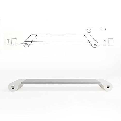 Dazone Ständer für Monitor Laptop Bildschirm Monitorständer Halter Schreibtisch mit 4 USB Ladeanschluss - 4