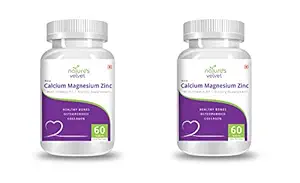 Natures Velvet Lifecare Calcium Magnesium Zinc with Vitamin D3, 60 Tablets (60+60)