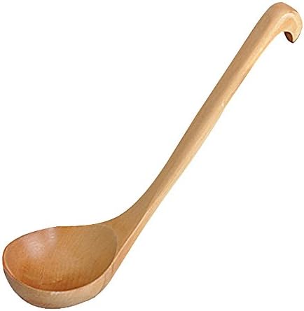 KKWLELEL Natural Wooden Spoon Classic Wooden Kitchen Soup-ladle International Bamboo Kitchen dinnerware Tools