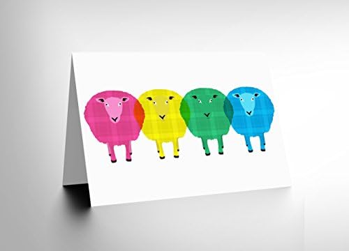 Wee Blue Coo Birthday Friendship Tartan Sheep Scotland Art Gift Sealed Greeting Card Plus Envelope Blank inside
