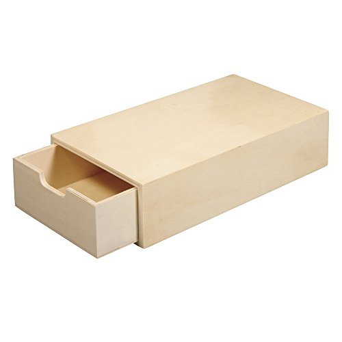 RAYHER 62601000 Holz Schatulle FSC Mix Credit, 20 x 10 x 5 cm, ausziehbares Innenfach