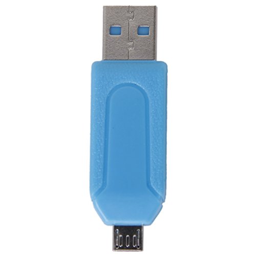 DaoRier Micro USB OTG zu USB 2.0 Adapter SD TF Micro SD Kartenleser Kartenlesegerät mit standard USB Male Micro USB Male Card Reader für SDXC SDHC SD MMC RS-MMC PC Smartphones Blau - 3