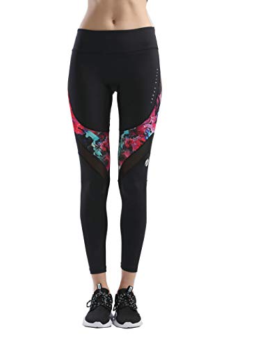 SILIK Mujeres Deportes Entrenamiento Deportivo Leggings Completo Yoga Pantalones Gimnasio Pantalones Correr Medias Rojo Impreso M