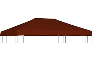 vidaXL Copertura Superiore per Gazebo Resistente Tetto per Tendone Protezione Tenda da Giardino a Strappo Poliestere e PVC 310g/m² 3x4 m Terracotta
