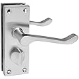 HANDLESTORE Victorian Scroll Privacy Bathroom Door Handle - Multiple Colours (Satin Chrome)