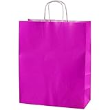 Thepaperbagstore - 25 Sacs en Papier qualité Premium avec poignées - Fucshia - Moyenne 250x110x310mm