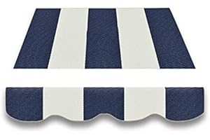 home Trends Markisentuch Markisenbespannung Zeltstoffe Sonnenschutz Ersatzstoffe Markisenstoffen Diverse Farben mit Volant fertig genäht mit Umrandung (3 x 2.5 m, SPD020)