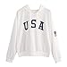 Produktbild Briskorry Damen Kapuzenpullover Sweatshirts Brief Flagge Gedruckt Hoodie Langarm Outerwear Pullover Herbst Tops Bluse
