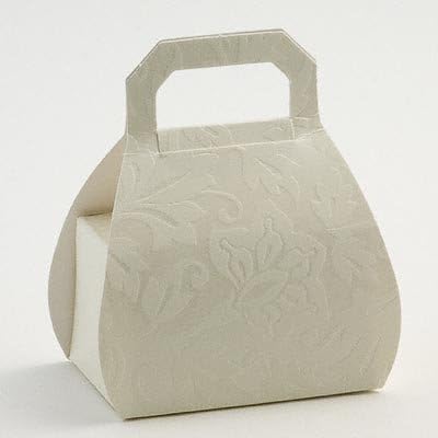 50 Ivory Diamante Handbag Wedding Favour Boxes