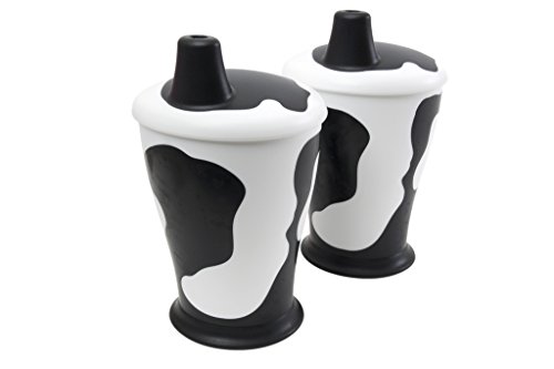 Anywayup Cow Beaker (Pack of 2, 300 ml, Black/White )
