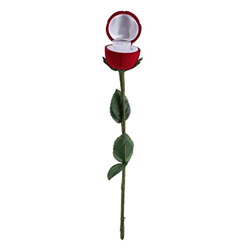 Veewon 1pcs Neuheit-rote Rosen-Blume Samt Ringe Schmuckschatulle Valentinstag Geschenkbox Hochzeit Gehäuse - 6