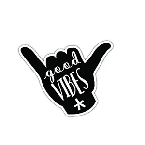ISEE 360 Good Vibes Laptop Printed Stickers for All Laptops Water Bottle Books Scrapbook Mobile Boys Girls Kids Office Small Stickers L X H 7 X 5.5 CMS
