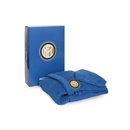 NUOVO ACCAPPATOIO CON CAPPUCCIO UFFICIALE FC INTER ANNI 4 6 8 10 12 14 100% SPUGNA PURO COTONE BAMBINO BIMBO (ANNI 8 / 10)