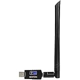NEWTERK 1200Mbit/s Wifi Adapter, mit 5dBi Antenna, Dualband (5G/866Mbps + 2.4G/300Mbps) Wlan Stick, USB Wifi Dongle 802.11 ac/n/g/b/a Wireless Standards, Kleine WiFi-Empfänger für Desktop/PC/Laptop/Notebook (USB 3.0)