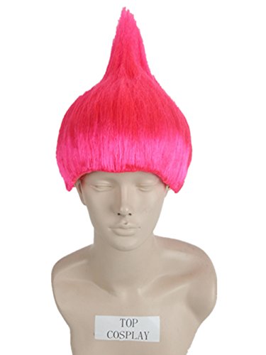 Topcosplay Women's Stand Style Cosplay Wig Halloween Party Adult Hair (Rose Red)