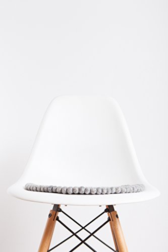 myfelt A-SA-018-036 Carl Filzkugel Sitzauflage/Stuhlauflage, Schurwolle, grau, 36 x 36 x 1.5 cm - 2