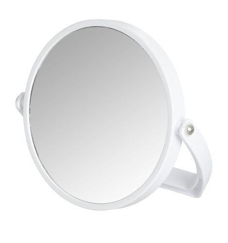 WENKO 3656510100 Kosmetikspiegel Noale Weiß – neigbar, Spiegelfläche ø 15cm, 500% Vergrößerung, Kunststoff, 19.5 x 19 x 2 cm, Weiß - 5