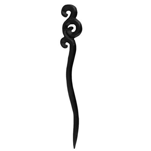 Fashion Women Handmade Carved Hair Pin Stick Vintage Ebony Wood Hair Clips
