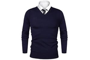 iClosam Pull Homme col V Cardin Hommes Pull en Maille Pull en Coton Classiques