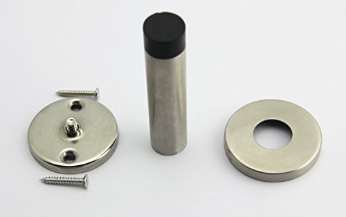 SFTlite Türstopper flach ca. 9x5cm Edelstahl- Türpuffer Edelstahl-Design Tür Stopper Halter Puffer T – Gebürstet Silber - 3