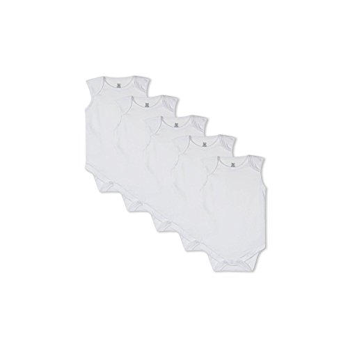 Bluezoo Kids Pack Of Five Babies White Sleeveless Bodysuits 6-9 Months