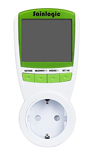 Sainlogic Strommessgerät, großem LCD Bildschirm stromzähler Elektrizitäts-Monitor Wattleistung Stromspannung Elektrizitäts-Analysator mit Überlastsicherung - 5