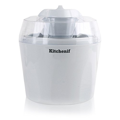 Kitchenif Ice Cream, Sorbet, Slush & Frozen Yoghurt Maker Capacity 1.5 Liters (White)