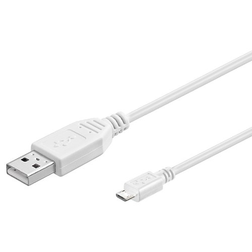 10er Set WireThinX Micro USB 2.0 Kabel, USB A Stecker an Micro B Stecker, weiß, 3,0 m