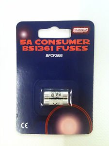 5 Amp Consumer Unit Fuses 2Pk Bs1361 La5A