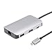 Produktbild WOB Adapter, USB C zu Typ C 8 in 1 USB 3.0 USB 2.0 HDMI 4K RJ45 Adapter SD TF Kartenleser HUB